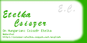 etelka csiszer business card