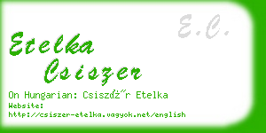 etelka csiszer business card